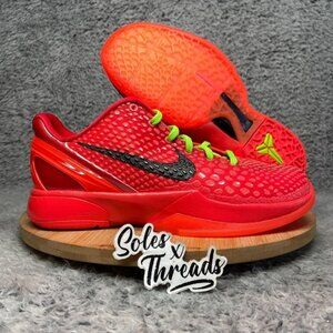 Nike Zoom Kobe 6 (GS) Size 5Y 'Reverse Grinch' Bright Crimson FV9676-600